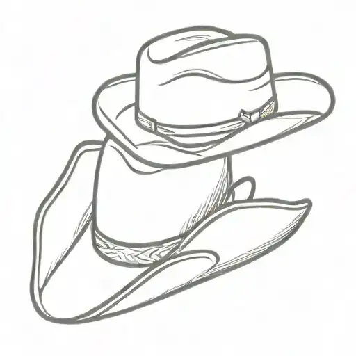 cowboy hat and lucky you  tattoo design idea
