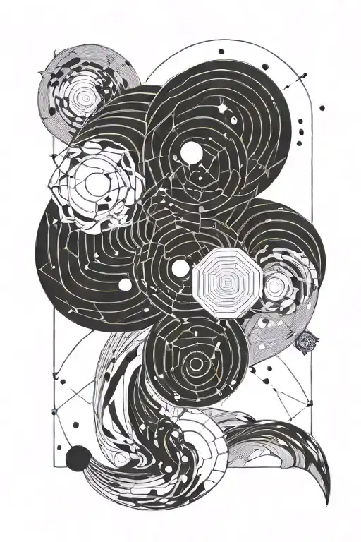 Neptun, wave crashing, aquarius constellation tattoo design idea