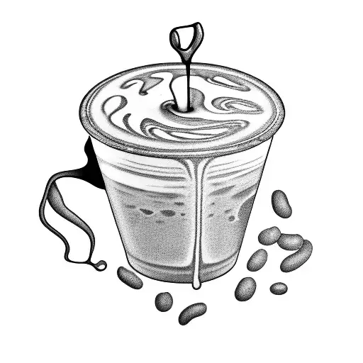 an barista pouring latte art tattoo design idea