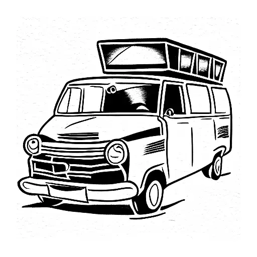 shaggy and scooby sitting on van tattoo design idea