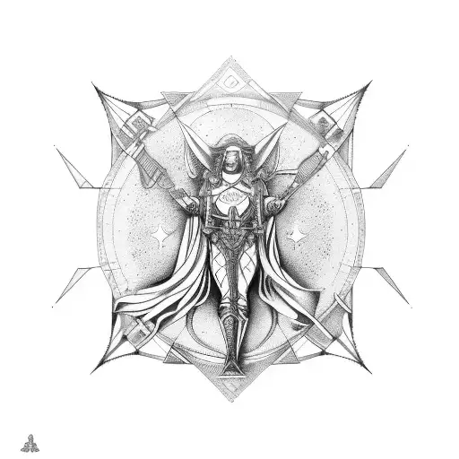 Libra combined with sagittarius tattoo design idea