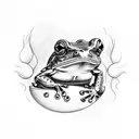 frog smoking a joint  tattoo design idea