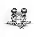 frog smoking a joint  tattoo design idea