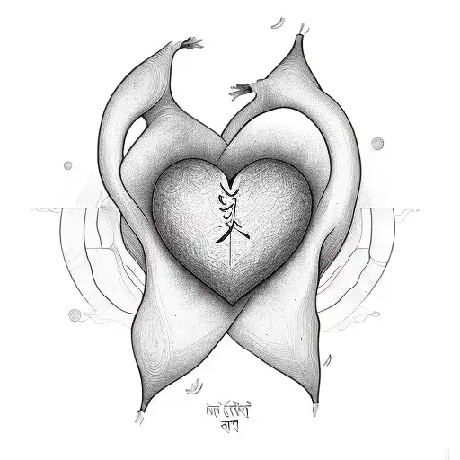 heart shape with names Babu, Shaila, Nisha, Athi, Devi, Guba, Hari tattoo design idea