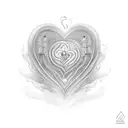 heart shape with following names Babu, Shaila, Nisha, Athi, Devi, Guba, Hari tattoo design idea