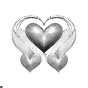 heart shape with following names Babu, Shaila, Nisha, Athi, Devi, Guba, Hari tattoo design idea