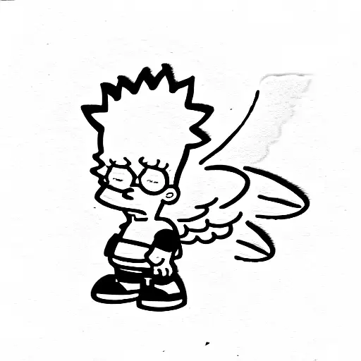 Bart Simpsons angel tatuado  tattoo design idea