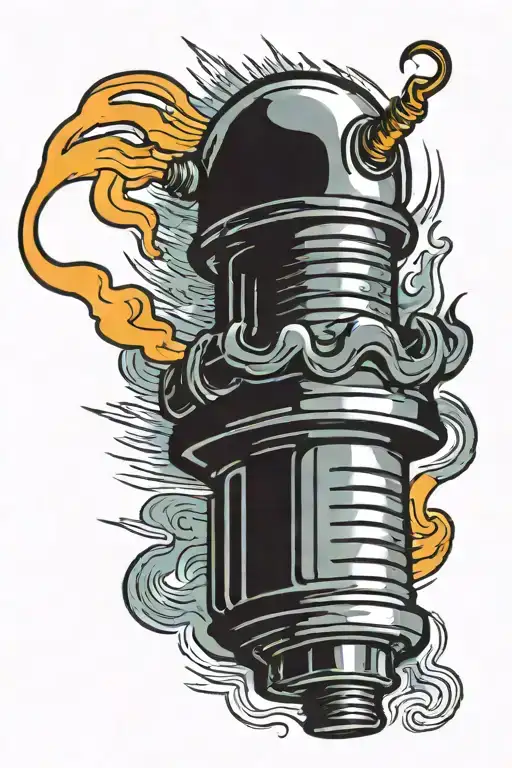 screaming spark plug  tattoo design idea