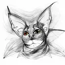 two-headed sphinx cat with wings tattoo design idea