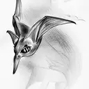 two-headed sphinx cat with wings tattoo design idea