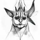 sphinx cat with wings and two heads tattoo design idea