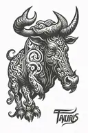 taurus sign tattoo design idea