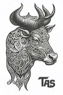 taurus sign tattoo design idea