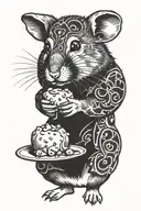hamster eating something funny  tattoo design idea
