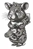 hamster eating something funny  tattoo design idea