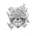 luffy gear 5 tattoo design idea
