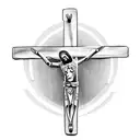 robot Jesus crucifix tattoo design idea