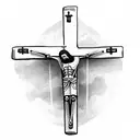 robot Jesus crucifix tattoo design idea