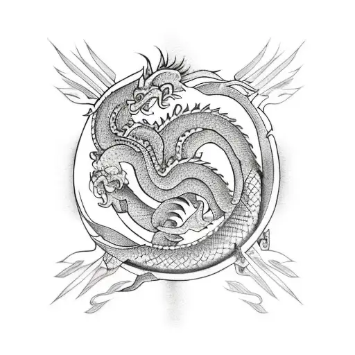 banana dragon tattoo design idea