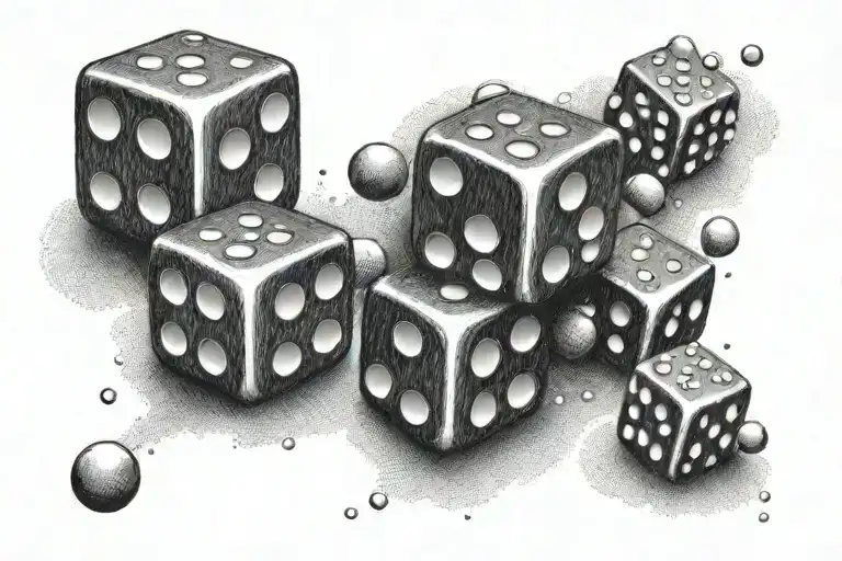dice rolling tattoo design idea