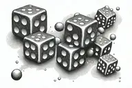 dice rolling tattoo design idea