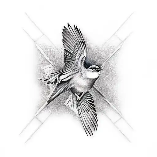 bird silhouettes tattoo design idea