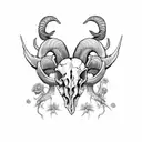 Ram skull, insects, florals, chest and collarbone placement tattoo design idea