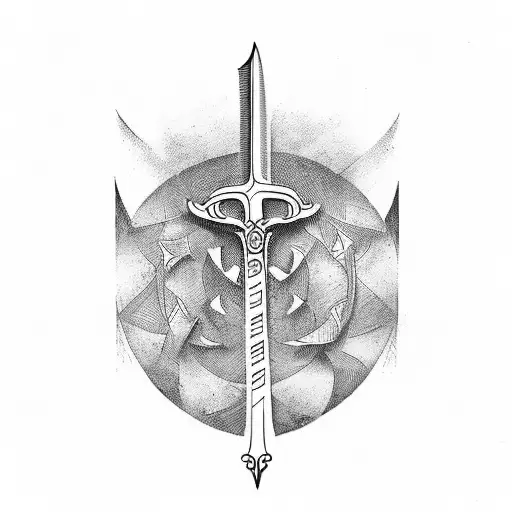 Sword written word of INSANE tattoo design idea