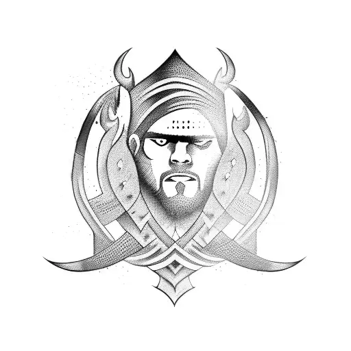 Insane word written with made of sword tattoo design idea