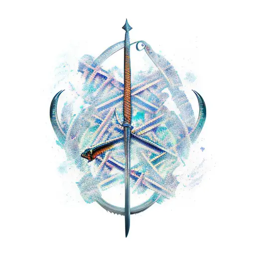 Insane word made of sword tattoo design idea