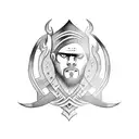 Insane word written with made of sword tattoo design idea