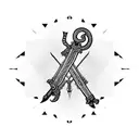 Insane word written with made of sword tattoo design idea