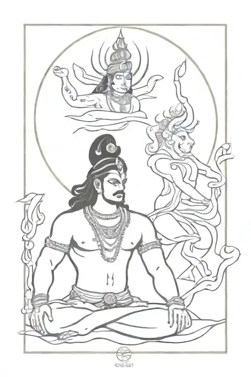shrikrishna and Mahadev tattoo tattoo design idea