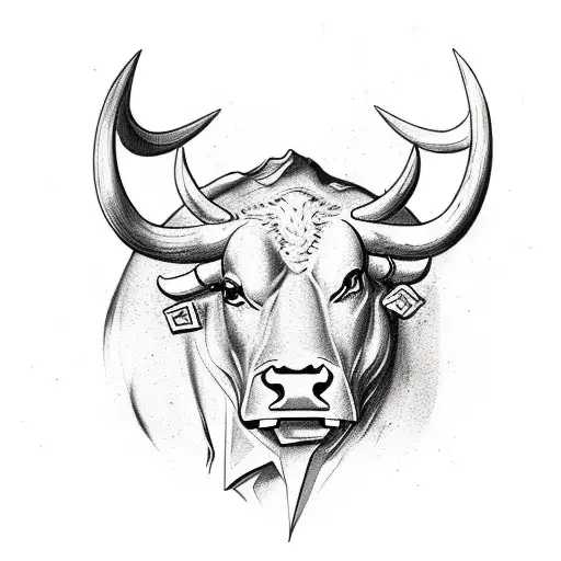 bull  with rage tattoo design idea