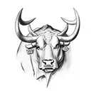 bull  with rage tattoo design idea