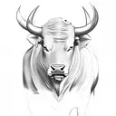 bull  with rage tattoo design idea