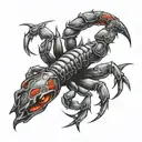 red scorpion and tattoo design idea