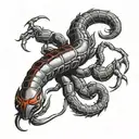 red scorpion and tattoo design idea