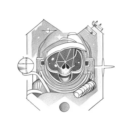 astronaut dying tattoo design idea