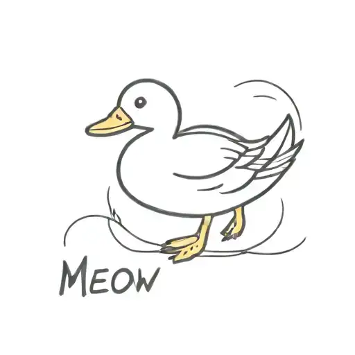  a duck saying meow tattoo design idea