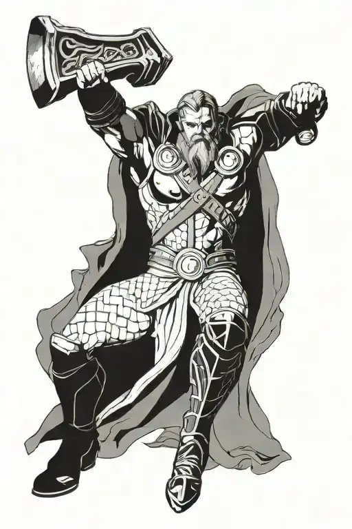 MCU thor and God of war thor tattoo design idea