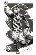 Vinicius Jr. and Kylian Mbappe tattoo design idea