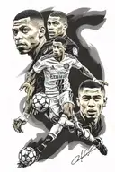 Vinicius Jr. and Kylian Mbappe tattoo design idea