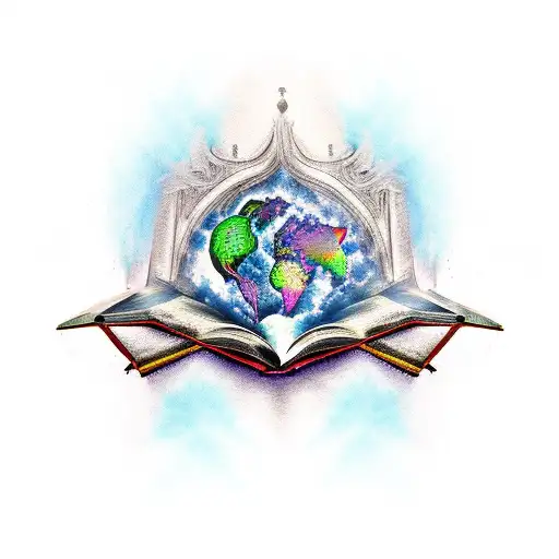 Magic spell Book tattoo design idea