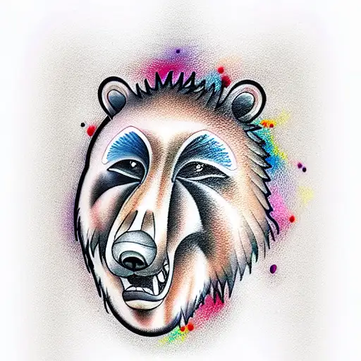 mama bear tattoo design idea