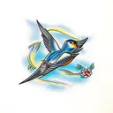two Swallow Bird tattoo design idea