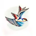 two Swallow Bird tattoo design idea