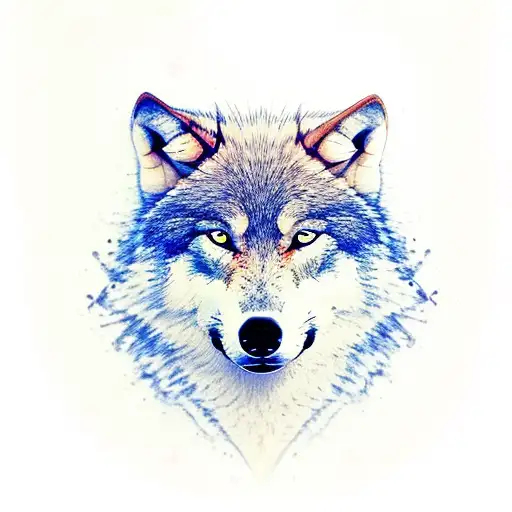 wolf with stay strong  tattoo design idea