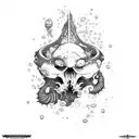 underwater waste tattoo design idea