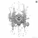 underwater waste tattoo design idea